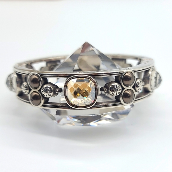Brighton "SELENE" Hinged Cuff with Magnetic Clasp and Swarovski Crystals - Picture 5 of 13